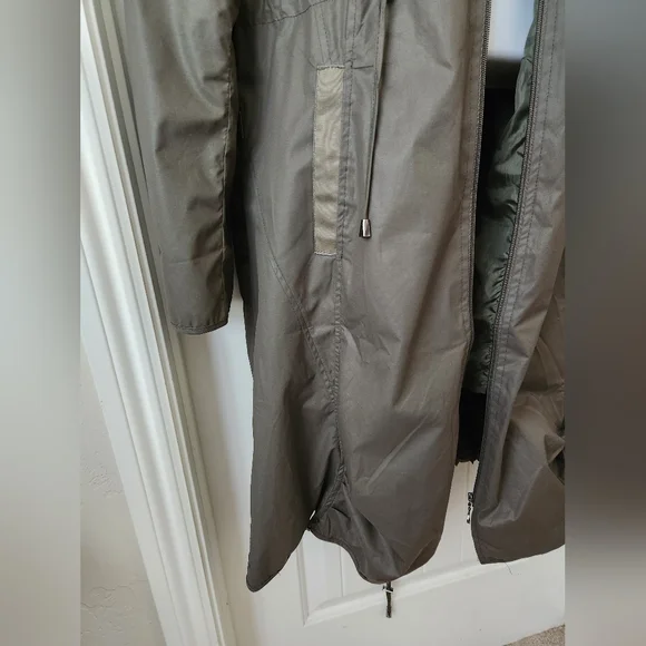 Pile Ou Face Paris Lined Trench/Jacket size 8/T4 | Like New | Muted Green - Picture 5 of 14